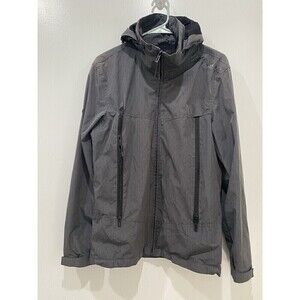 Mens Black Gray Superdry ‘All Terrain' Jacket size Small Hooded Outdoors